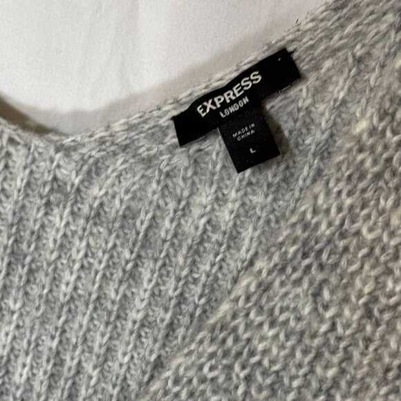 Express Light Gray Soft Sweater Size Large Loose Cozy. Heather - Picture 7 of 11